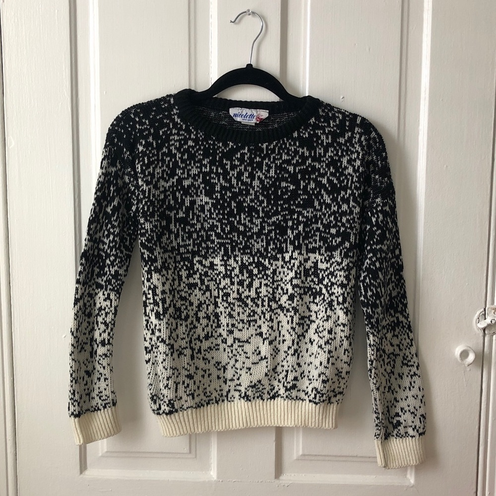 Vintage 80’s Black and White Ombré Sweater